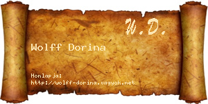 Wolff Dorina névjegykártya